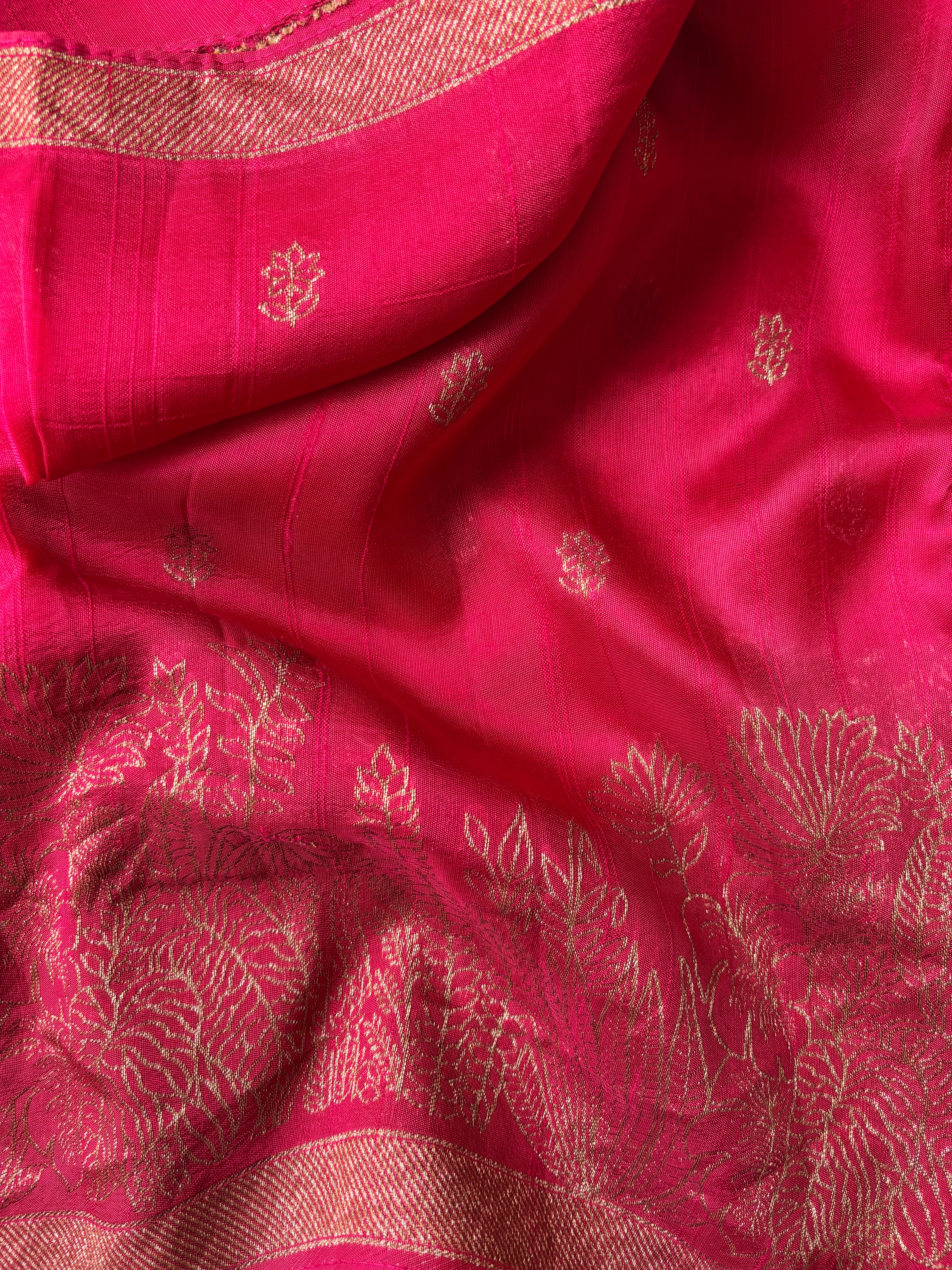 Red Blended Raw Silk Saree
